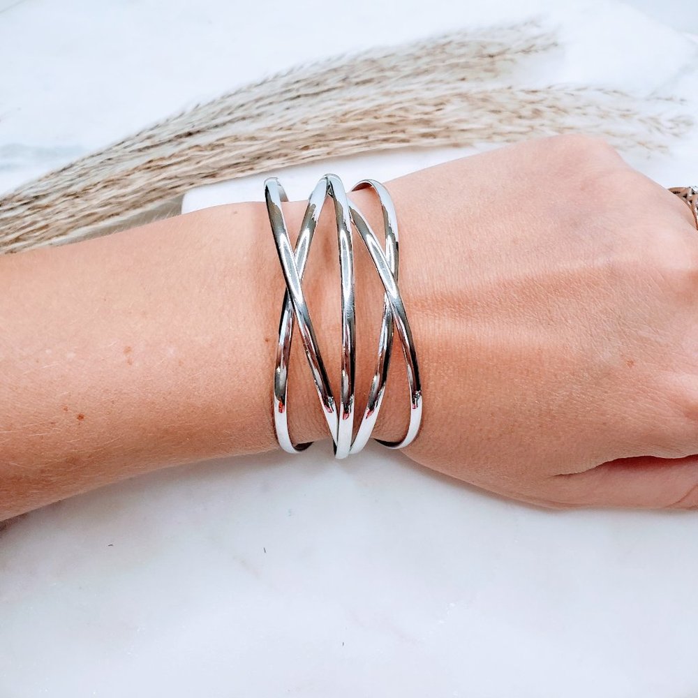 5 for $25 Silver Color Statement Bracelet - Picture 2 of 7